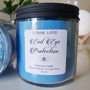 Evil Eye Protection Candle, Glass