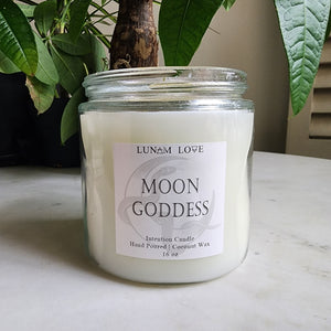 Moon Goddess Glass Candle, 16 oz